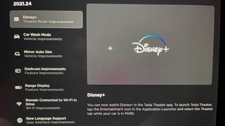 Tesla update adds Disney+ streaming to its in-car entertainment offering