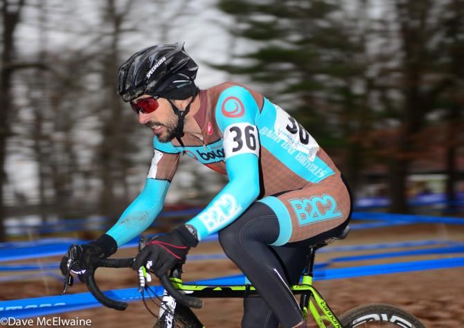 A mid-pack Boloco rider emerging from the woods.