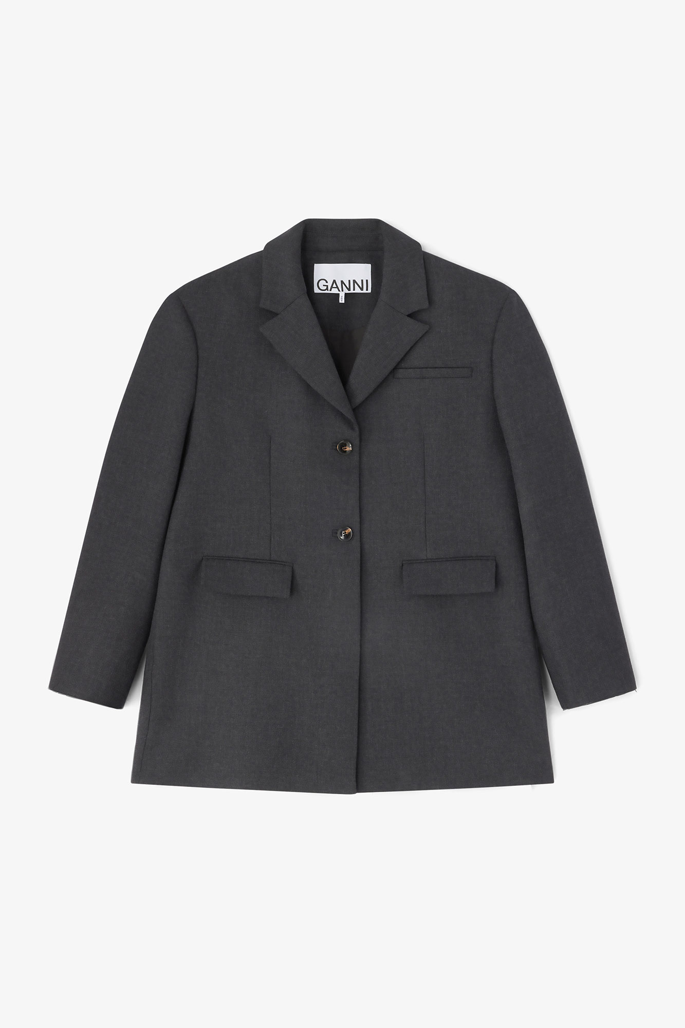 Grey Wool Suiting Blazer