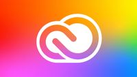 Adobe Creative Cloud logo on a colourful background