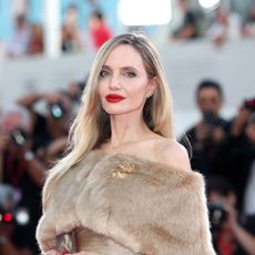 Angelina Jolie on the red carpet for 'Maria' at the 81st Venice International Film Festival