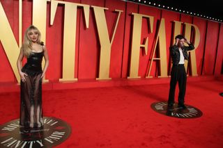 Barry Keoghan and Sabrina Carpenter on VF Oscars red carpet