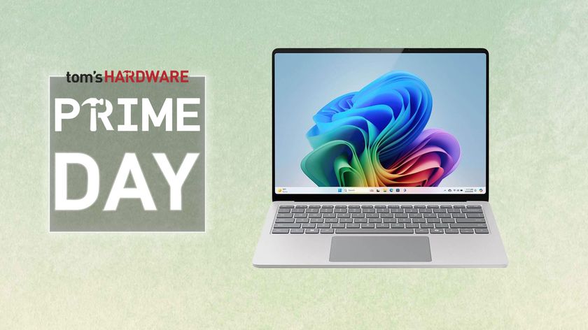 Surface Laptop on a green background