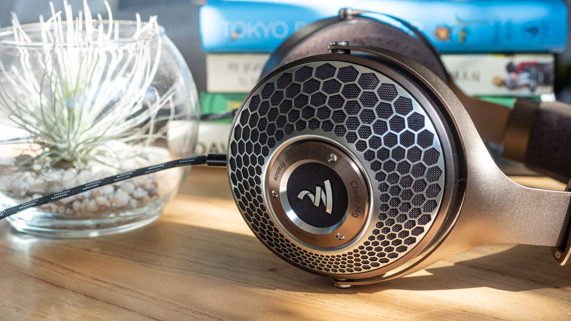 The Focal Clear Mg on a table.