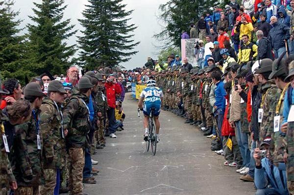 Fans turned out to witness the Corsa Rosa's first go up Europe's steepest ascent.