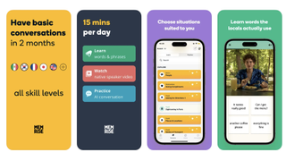 Screenshots of the Memrise app from the Apple App Store