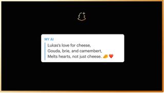 Ein Beispiel dafür, wie der My AI Chatbot von Snapchat ein Haiku-Gedicht erstellt