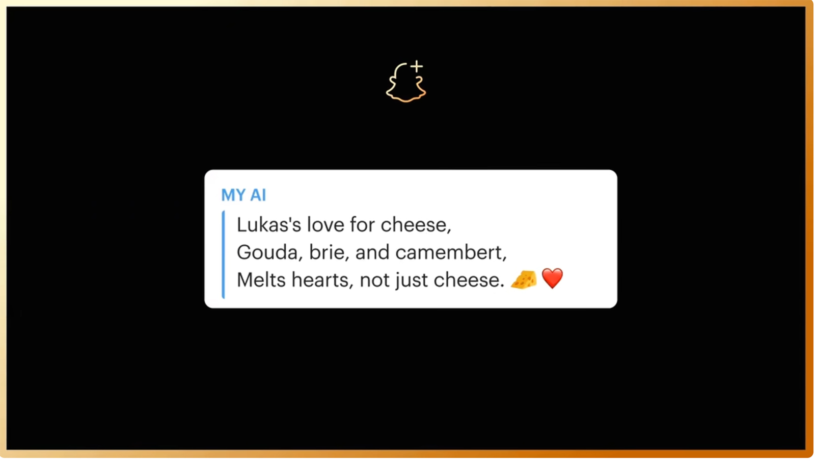 An example of Snapchat's My AI chatbot creating a haiku poem