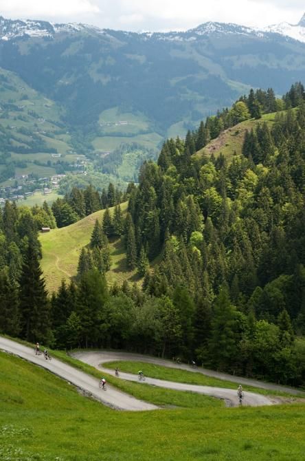 A switchbacked climb during stage 2 of the Bike Four Peaks