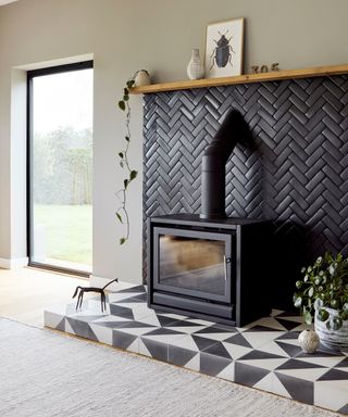 Fireplace ideas with tiles