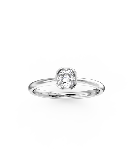 Cushion Bezel Engagement Ring