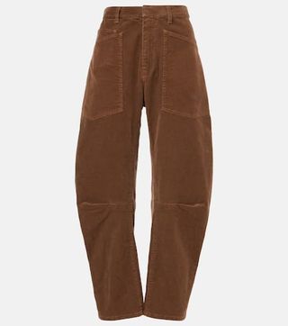 Shon Cotton-Blend Corduroy Wide-Leg Pants