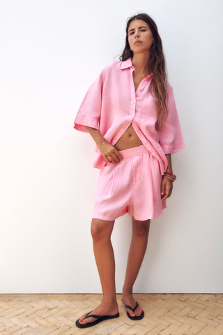 Best Linen Shorts 2023 | Zara BELT LOOP LINEN SHORTS