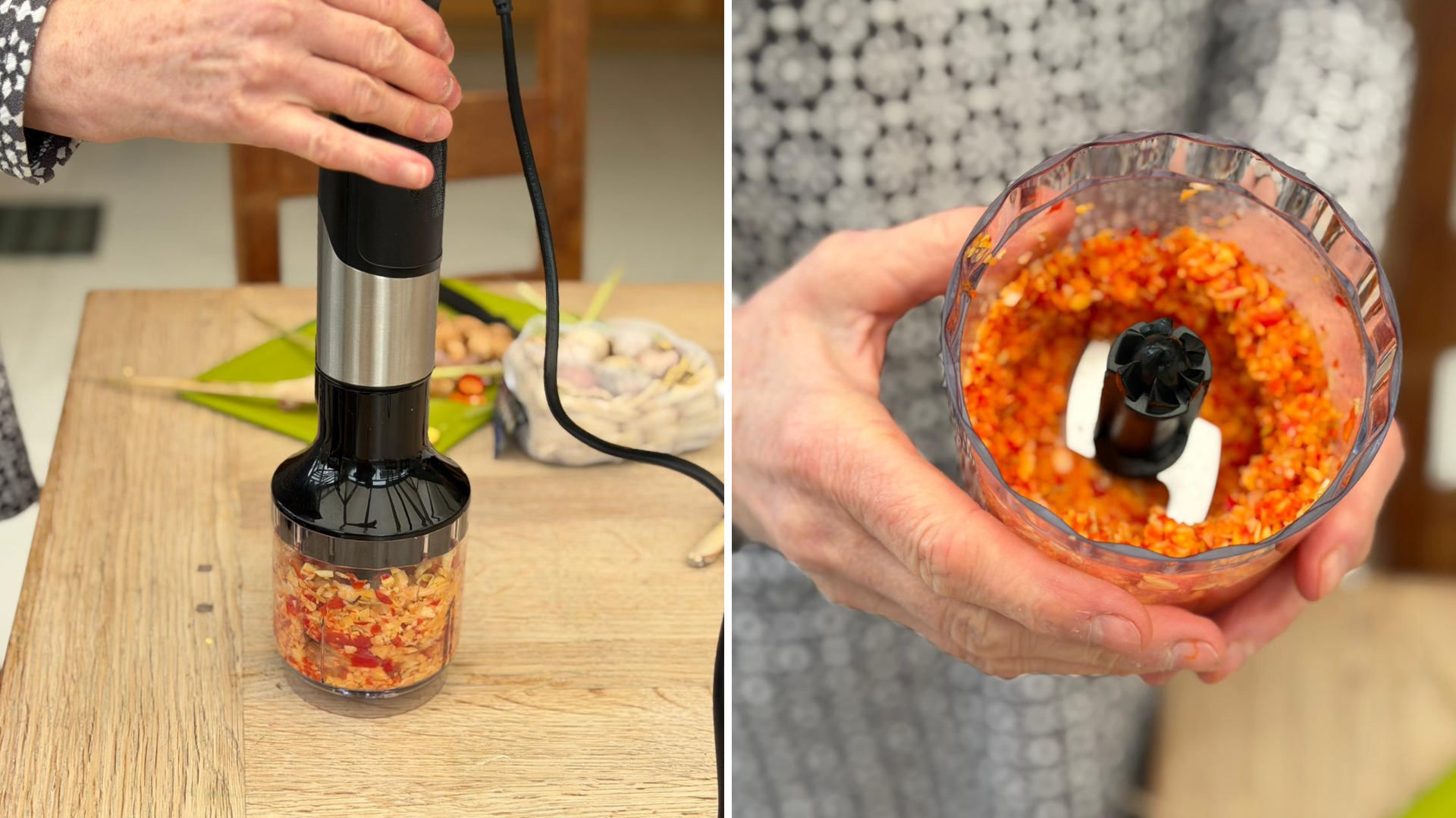 Tester Network member Hilary McMichael making curry paste