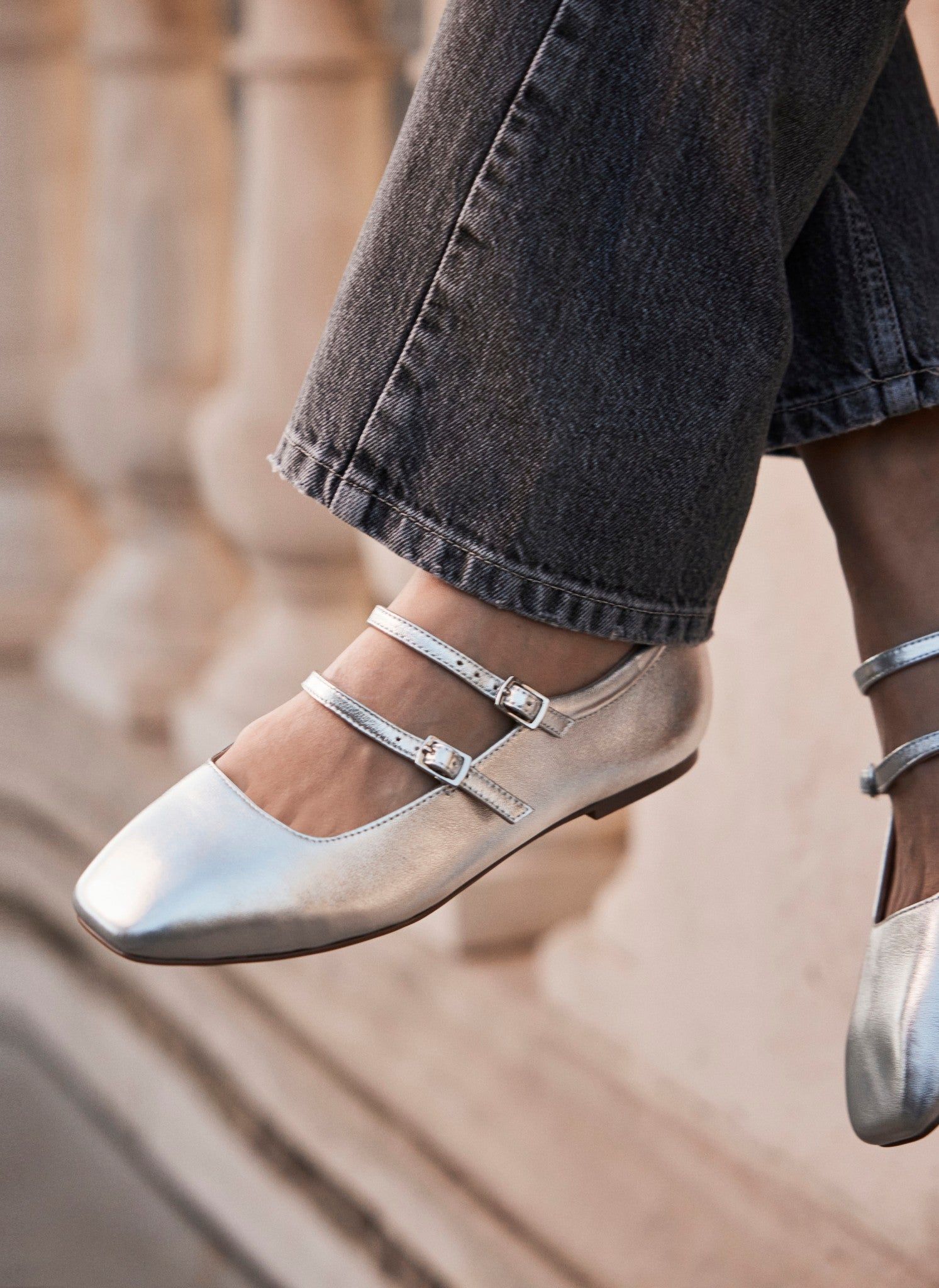 Silver Ballet Pumps