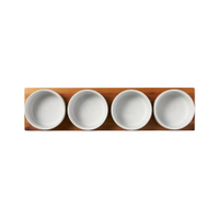 10. Wood Paddle with 4 Speckled Stoneware Bowls, Hearth &amp; Hand with Magnolia Was $29.99