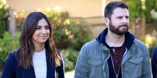 Floriana Lima as Darcy Cooper and James Roday Rodriguez as Gary Mendez in A Million Little Things.