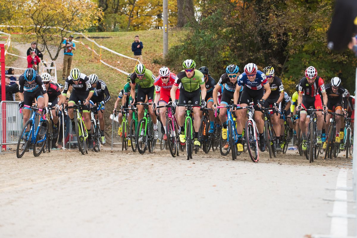 The men's race gets underway