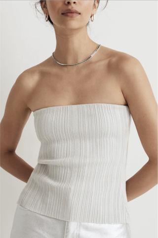 Madewell X Aimee Song Ribbed Shimmer Tube Top