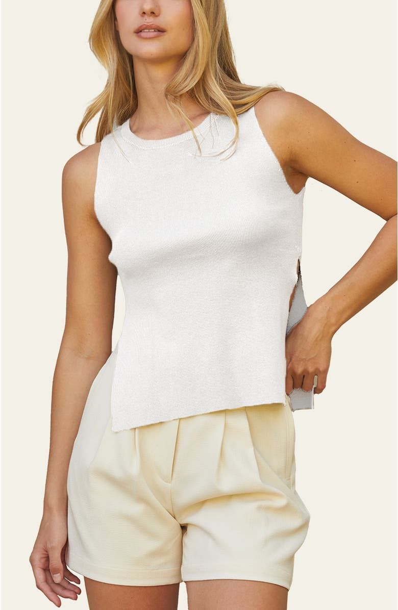 Side Slit Sleeveless Knit Top