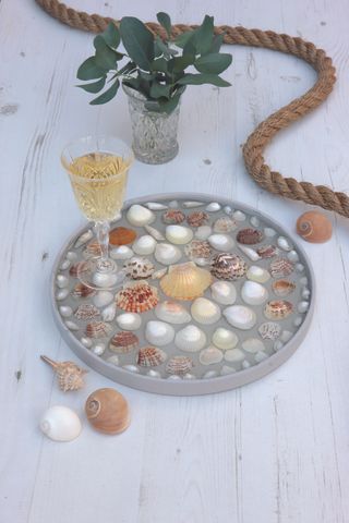 Create a decorative shell tray with resin