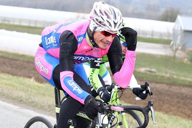 Filippo Pozzato didn't seem to enjoy the cold weather