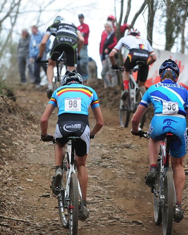 A steep fireroad climb on the Houffalize course.