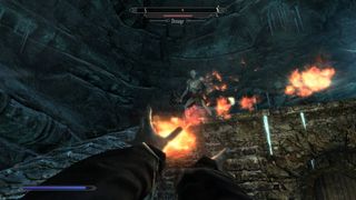 A player using magic during Skyrim