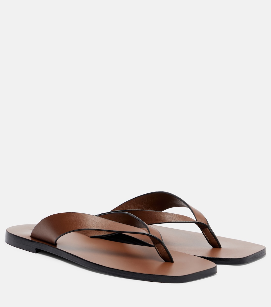 Kinto Leather Thong Sandals in Brown - a Emery