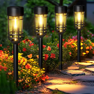 Four pack of exterior stake lights