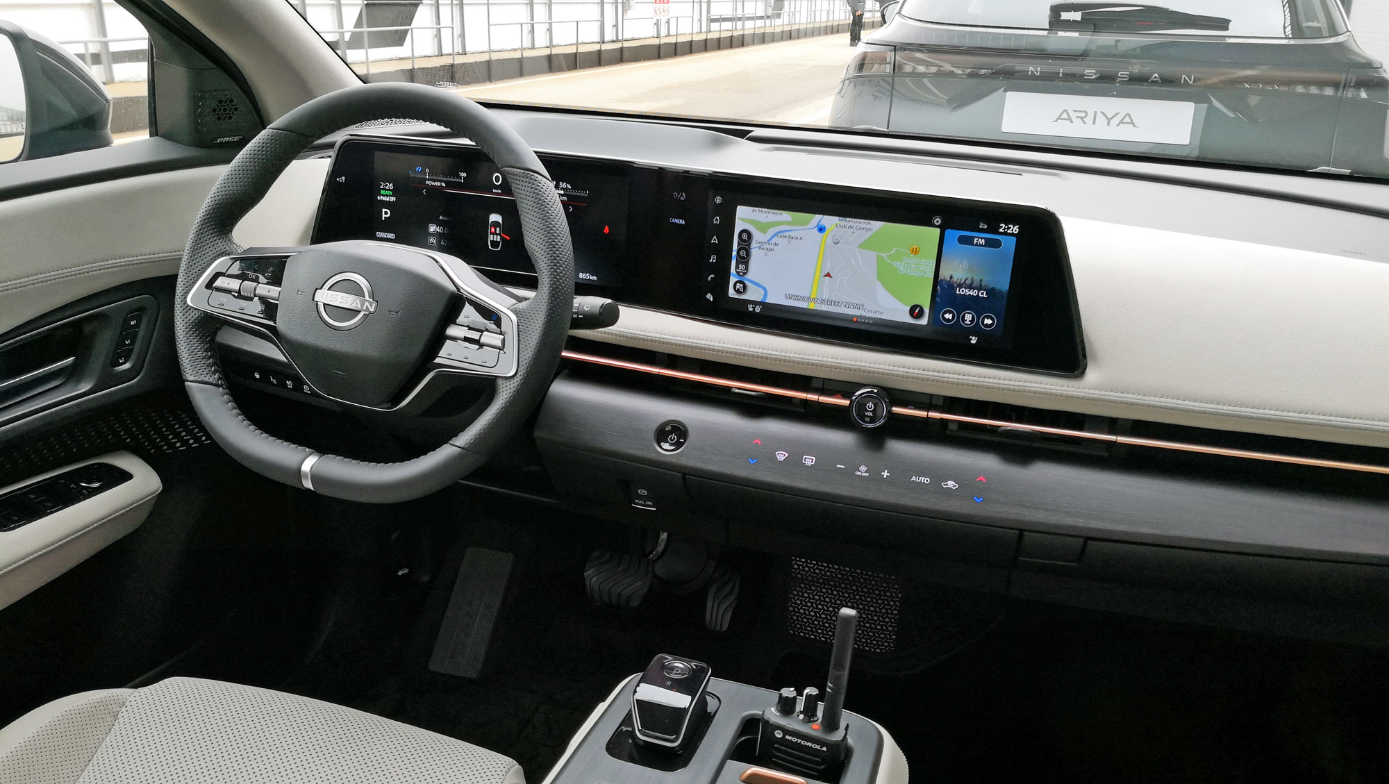The dash inside the Ariya SUV electric vehicle