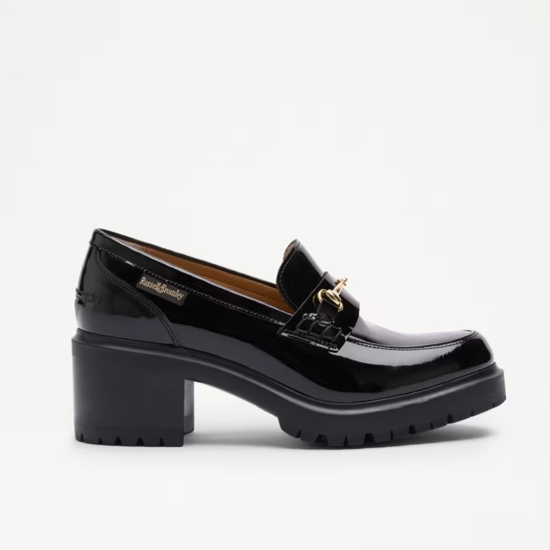 Brewster Mid Heeled Snaffle Loafer cut out 