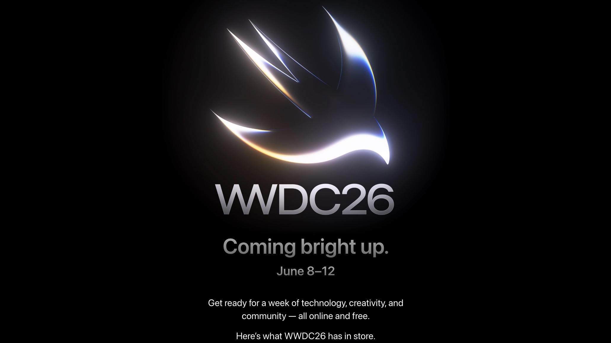 Apple WWDC 2026 Coming Bright Up Webpage