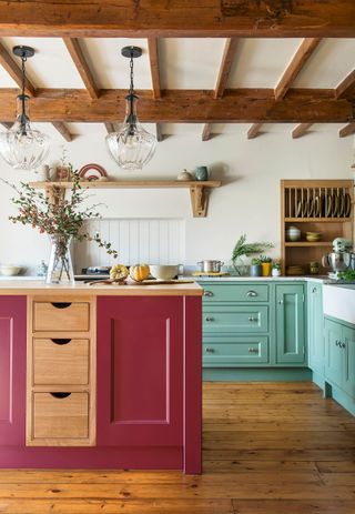 traditional kitchen: Yorkshire Dales village home with William Morris wallpapers