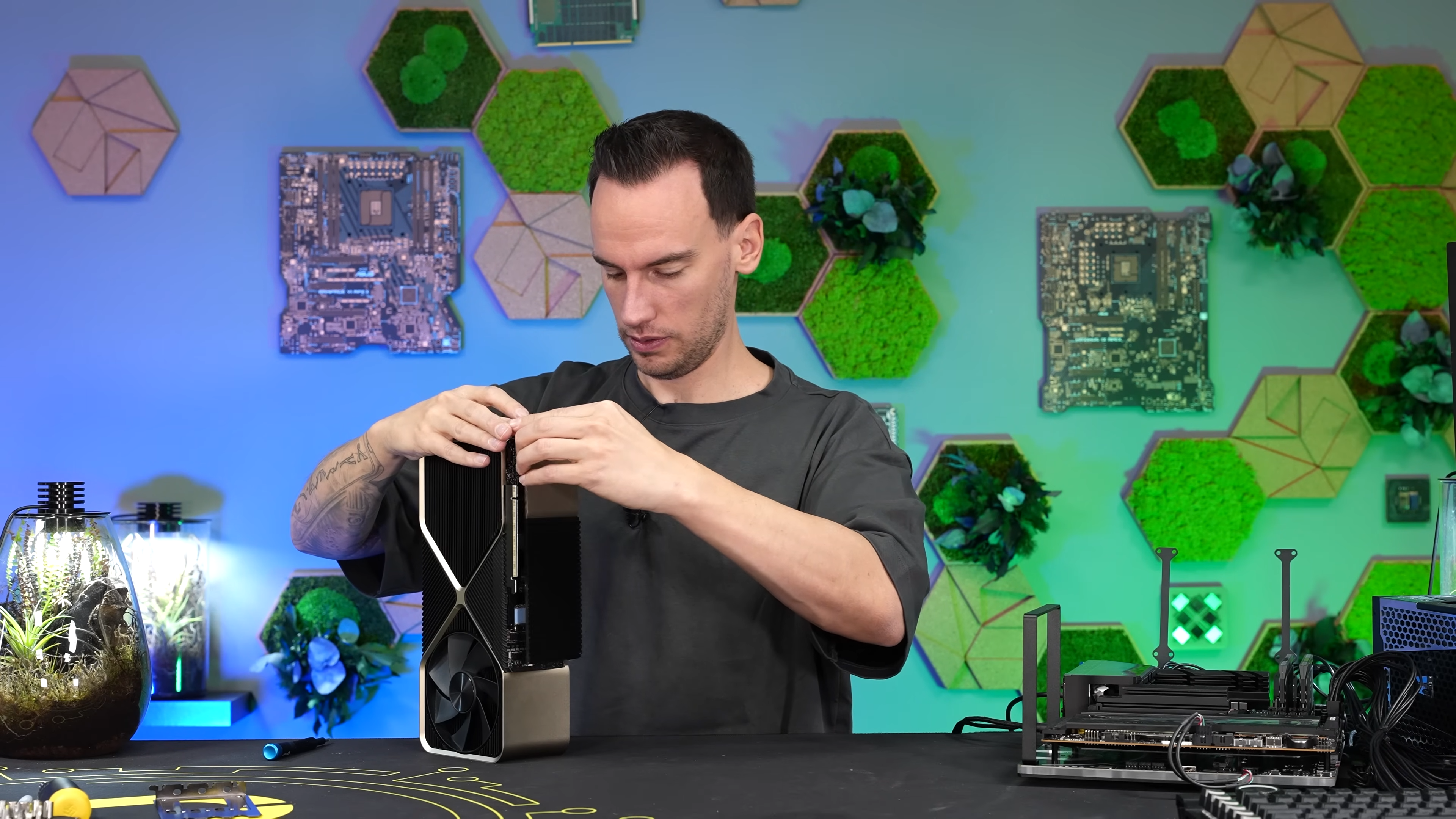 The side plate of the RTX Titan Ada prototype