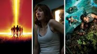 Split image showing three underground sci-fi movies: The Core, 10 Cloverfield Lane, and Journey to the Center of the Earth