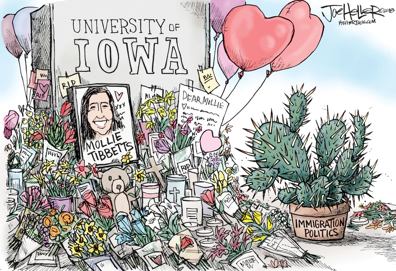 Editorial cartoon Mollie Tibbetts&amp;amp;nbsp;immigration policy