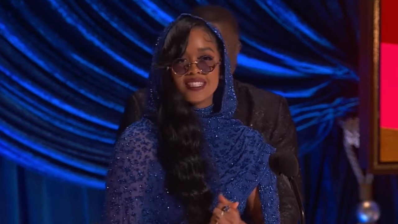 H.E.R accepting Best Original Song at the 93rd Academy Awards