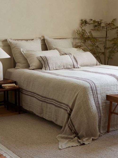 Natural Elijah 100% Linen Throw