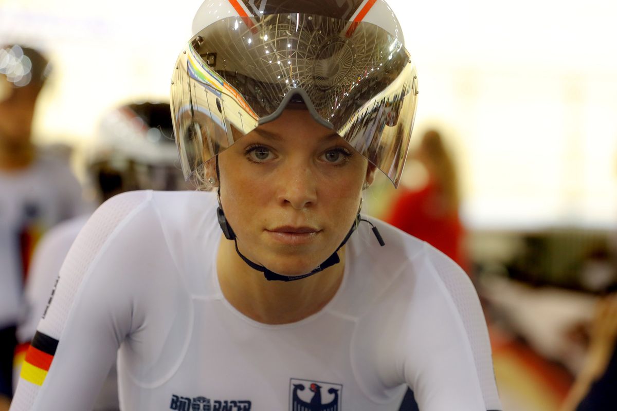 Charlotte Becker (Germany) prepares for her ride