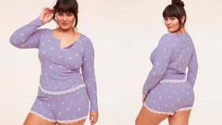 lavender short pajama set