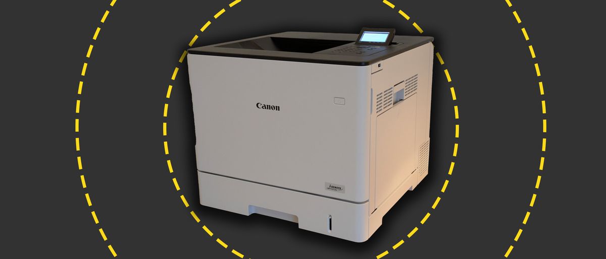 The Canon i-SENSYS LBP732Cdw printer on the ITPro background