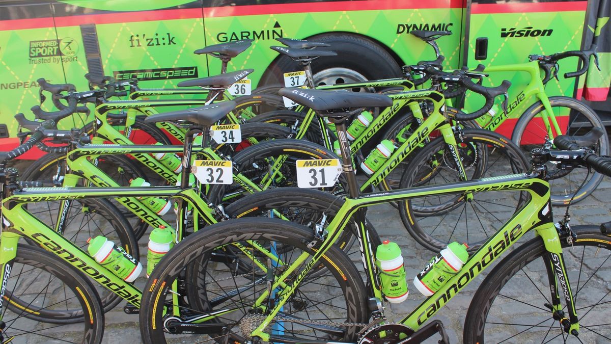Cannondale-Drapac had stock Synapse bikes with rim brakes for all riders but one