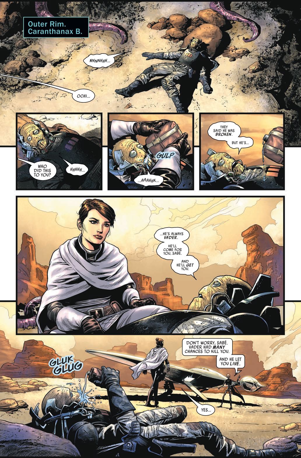 Pages from Star Wars: Darth Vader #50.