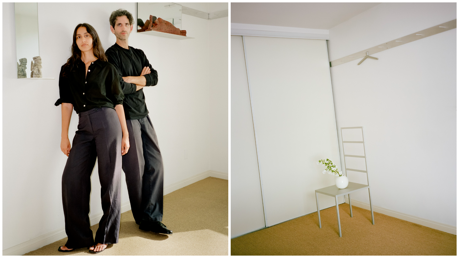 Joshi Greene designers in their LA apartment