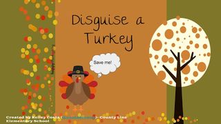 A cartoon turkey says "Save me!"