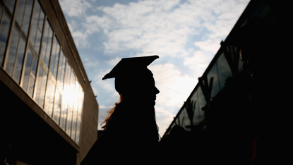 University graduate silhouette 