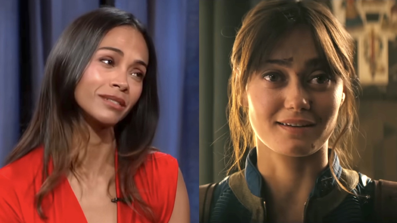 zoe saldana on jimmy kimmel live and ella purnell in fallout