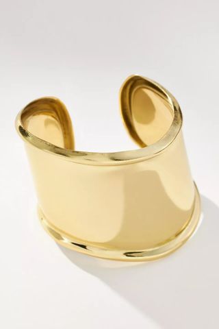 Anthropologie Smooth Mod Cuff Bracelet in Gold