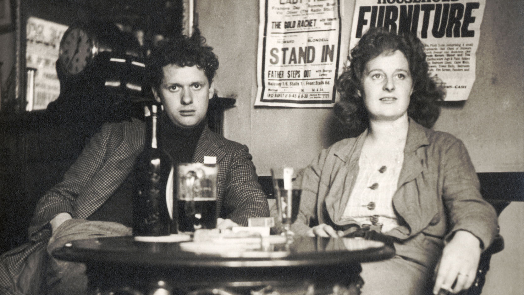 Dylan Thomas - portrait of Welsh poet with wife Caitlin Thomas. 1914-1953 (Photo by Culture Club/Getty Images)